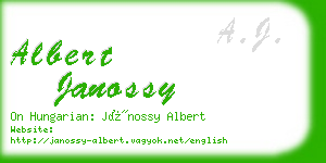 albert janossy business card